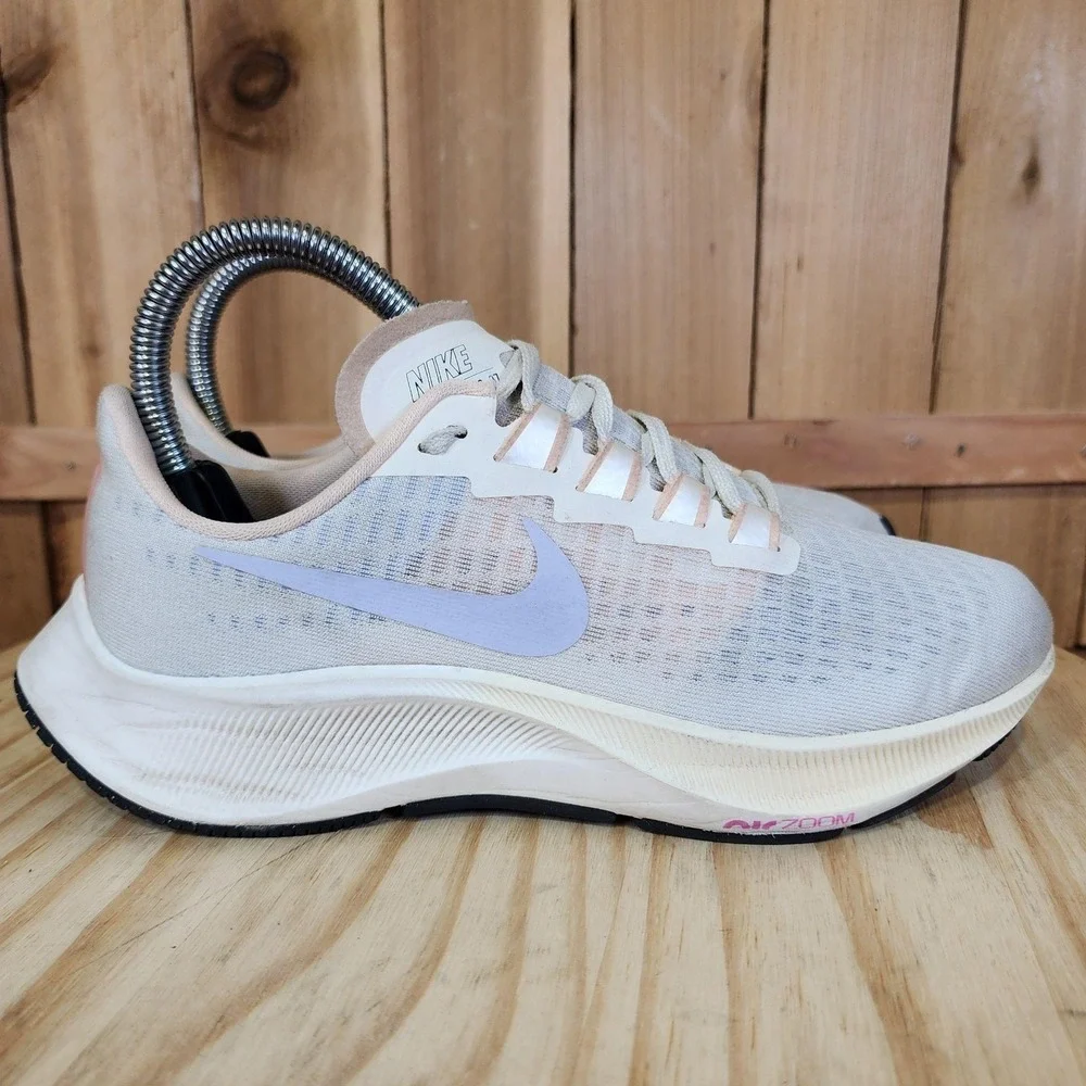 Nike Air Zoom Pegasus 37 Shoes Womens 6 Gray Pink Running Sneakers BQ9647-102